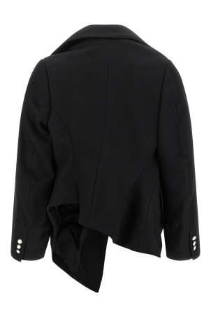 Micro ribbed blazer Black