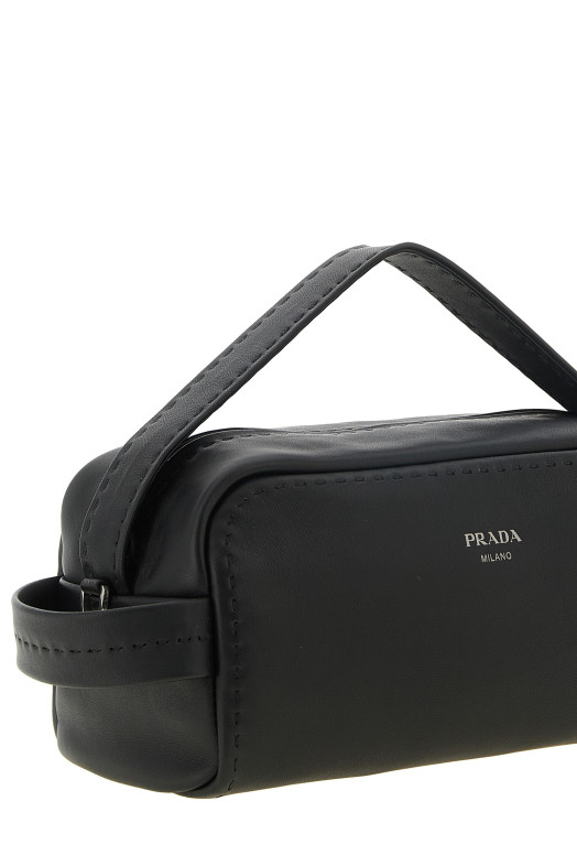 'Bandoliera in pelle' crossbody bag Black