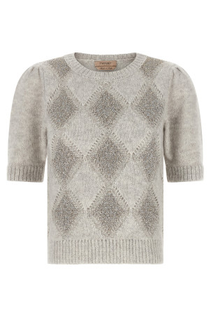 Sequin diamond sweater Gray