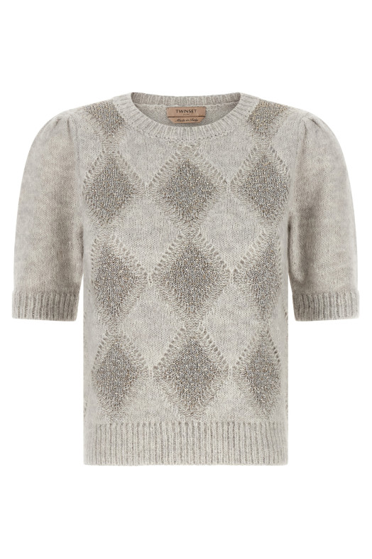 Sequin diamond sweater Gray