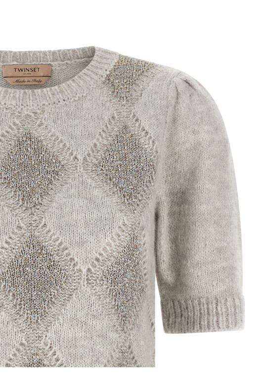 Sequin diamond sweater Gray