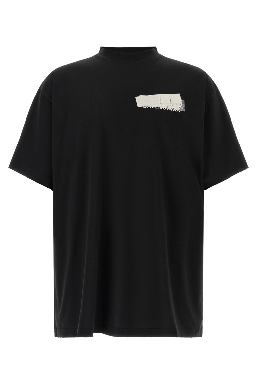 'Silver Tape' T-shirt Black