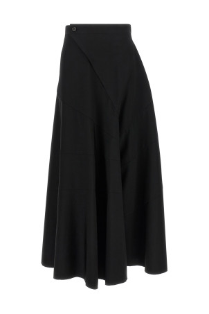Asymmetrical panel pants Black