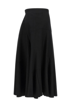 Asymmetrical panel pants Black