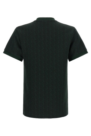 Футболка з жакардовим монограмом, зелена LACOSTE TH1197SPU
