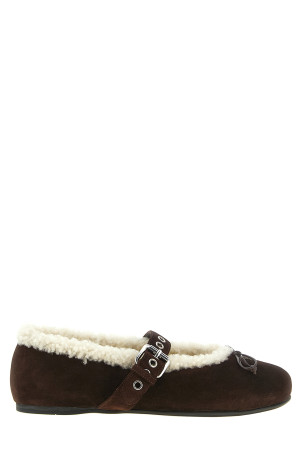 Sheepskin ballet flats Brown