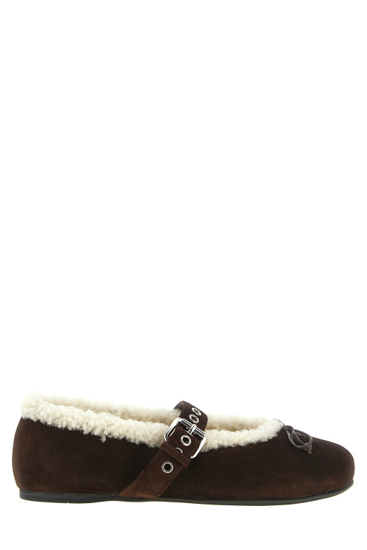 Sheepskin ballet flats Brown