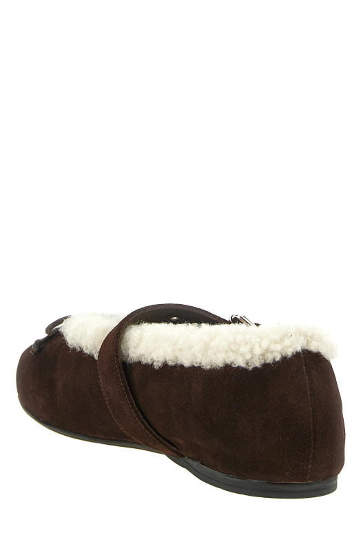 Sheepskin ballet flats Brown