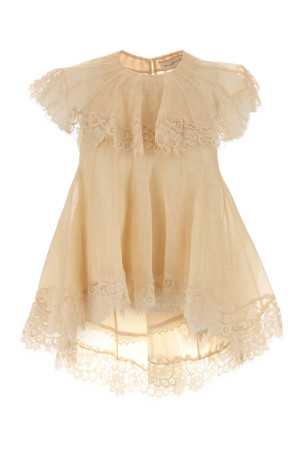 Cream linen blend Ascent top ZIMMERMANN (0244TF262)