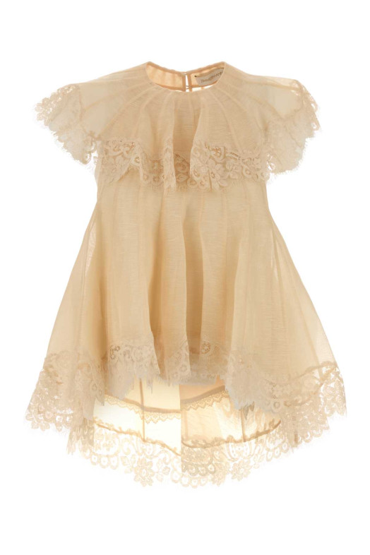 Cream linen blend Ascent top ZIMMERMANN (0244TF262)