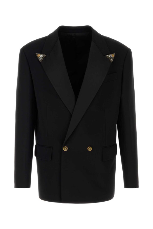 Black stretch wool blazer VERSACE (10269651A18305)
