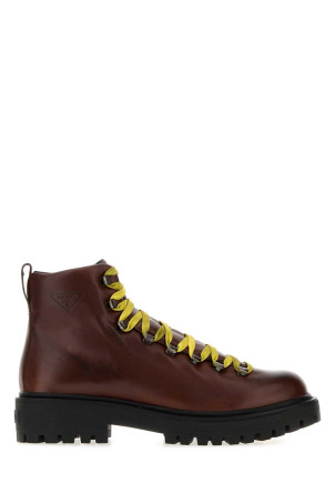 Chocolate leather Brixxen ankle boots PRADA (2TE220FG0003KDP)