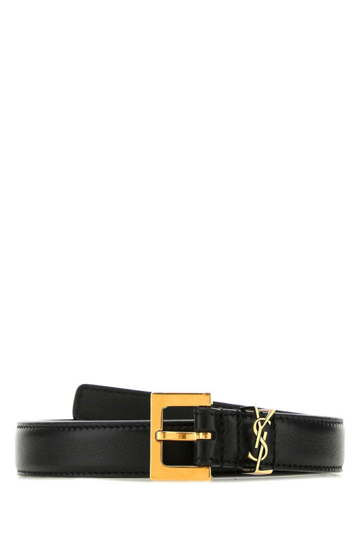 Черный кожаный ремень Black SAINT LAURENT (554465BOO0W)