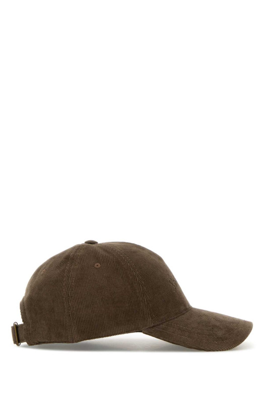 Бейсболка из вельвета цвета «грязь» SAINT LAURENT (8217373YR66)