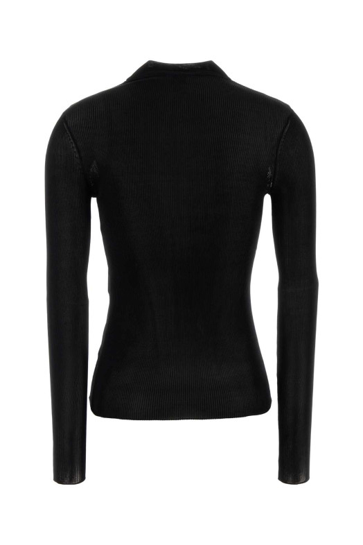 Черная шелковая футболка Black SAINT LAURENT (A009RQY76PE)