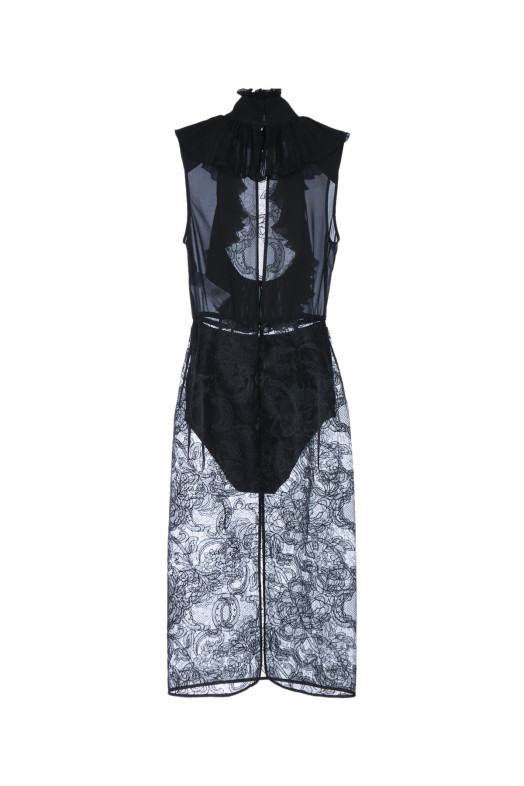 ПЛАТЬЕ ДЛИНОЙ ДО КОЛЕН С КРУЖЕВОМ ОТ ELISABETTA FRANCHI (AB03567E2)