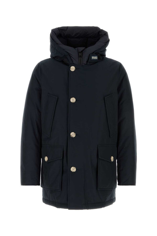 Пуховик из хлопковой смеси цвета «полуночный синий» WOOLRICH (CFWOOU0483MBUT0001)