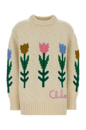 Ivory wool oversize sweater White CHLOE (CH26WMP29620)