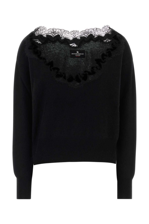 Black cashmere sweater ERMANNO SCERVINO (D495M722APPYU)
