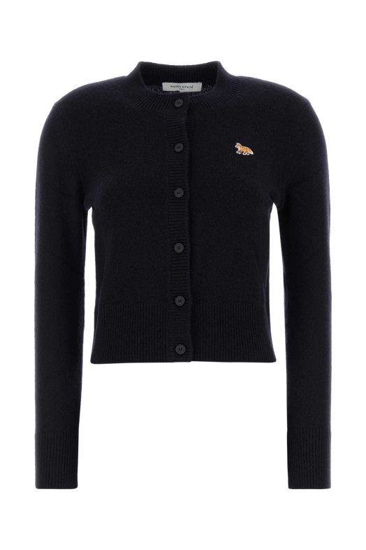 Midnight blue wool cardigan MAISON KITSUNE (PW00506KT1006)