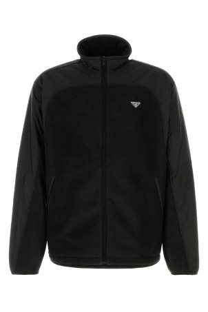 Black pile and Re-Nylon sweatshirt Black PRADA (UJL54DSOOO6381)