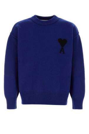 Синій вовняний светр AMI (UKS838018) AMI PARIS