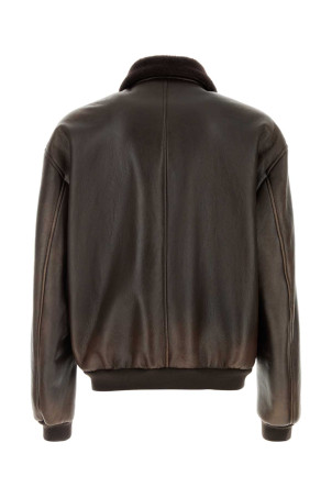 Dark brown shearling jacket PRADA (UPW629SOOO6264)