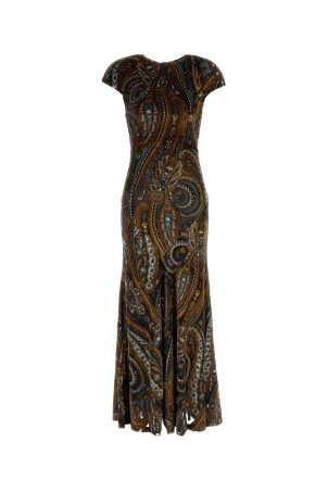 Printed stretch velvet long dress ETRO (WRHA068099JJD1F)
