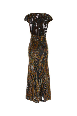 Printed stretch velvet long dress ETRO (WRHA068099JJD1F)