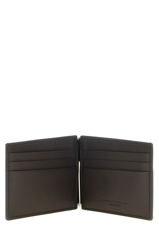 Гладкий коровьий кожевенный кошелек, коричневый BRUNELLO CUCINELLI MWZNBU440C8034