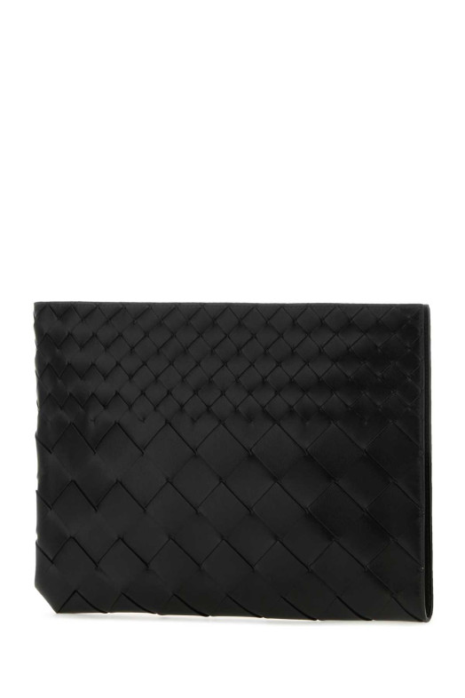 Black leather Intrecciato pouch BOTTEGA VENETA (607479V3R53)