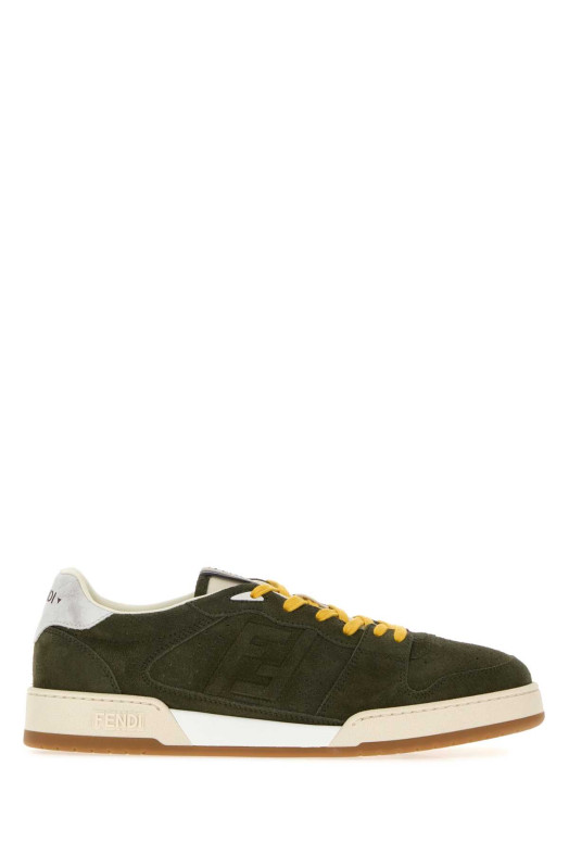 Olive green suede Fendi Match sneakers FENDI (7E1971B1RG)