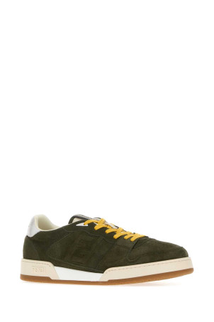 Olive green suede Fendi Match sneakers FENDI (7E1971B1RG)