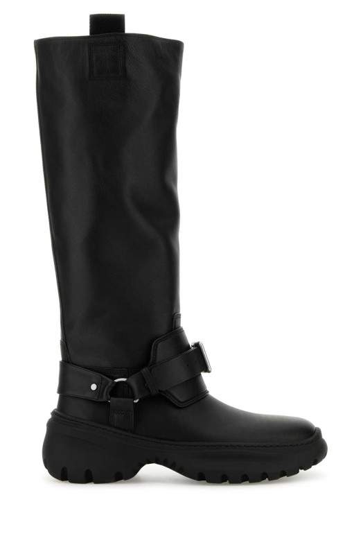 Черные кожаные ботинки Stomp от BURBERRY (8096904)