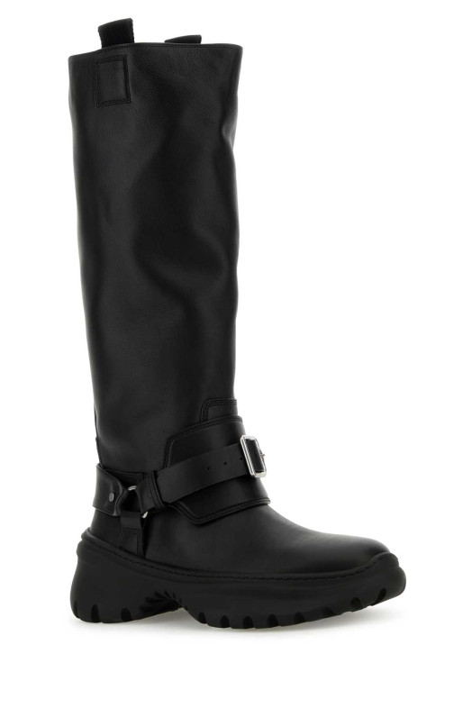 Черные кожаные ботинки Stomp от BURBERRY (8096904)