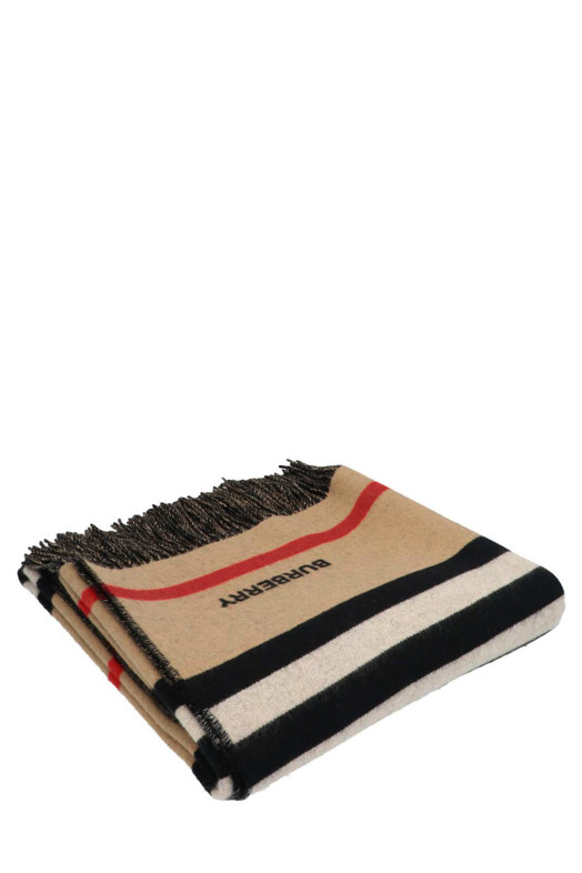 Плед с полосатым узором, бежевый BURBERRY 8047601ARCHIVEBEIGE
