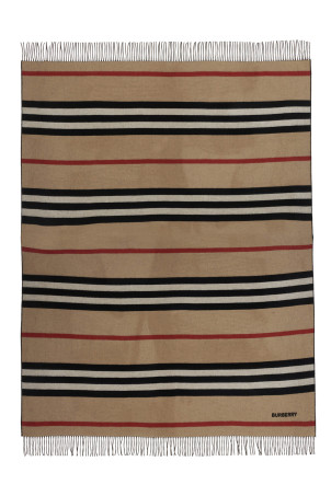 Плед с полосатым узором, бежевый BURBERRY 8047601ARCHIVEBEIGE