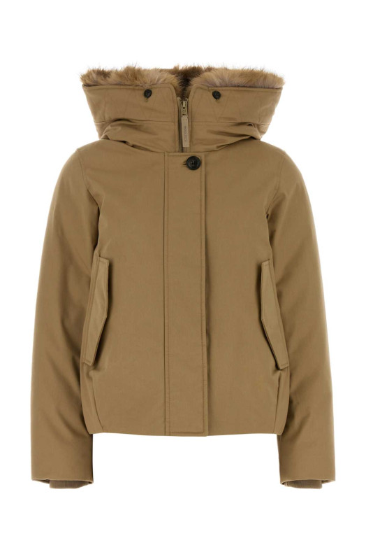 Beige cotton down jacket WOOLRICH (CFWWOU2237FRUT1974)