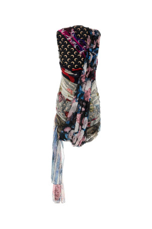 Printed stretch nylon mini dress MARINE SERRE (WDR029ADWOV0041)