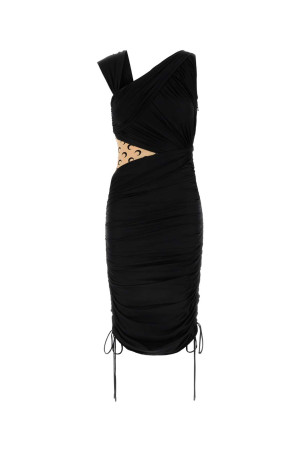 Black stretch nylon dress MARINE SERRE (WDR303ARJER0018)