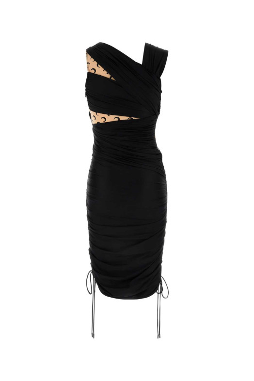 Black stretch nylon dress MARINE SERRE (WDR303ARJER0018)