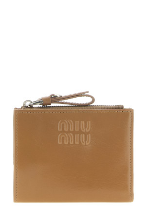 Small leather wallet Beige