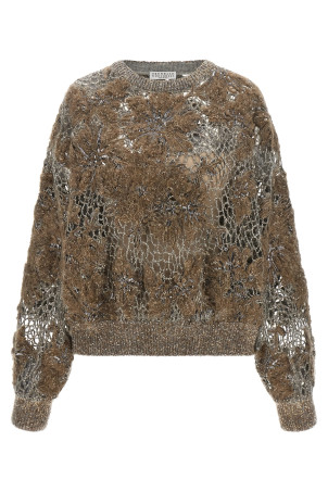 'Whispering Bloom Embroidery' sweater Beige