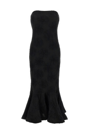 'Flower Mesh Flounce' dress Black