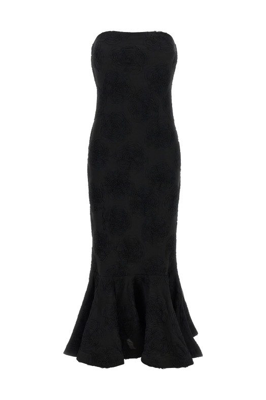 'Flower Mesh Flounce' dress Black