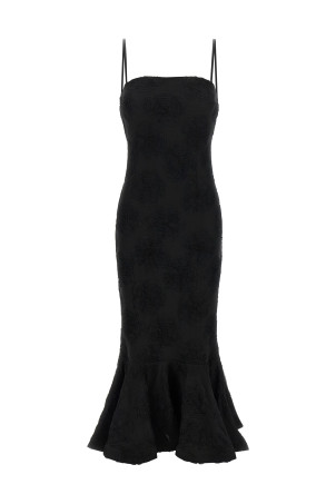 'Flower Mesh Flounce' dress Black