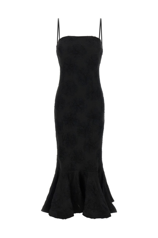 'Flower Mesh Flounce' dress Black