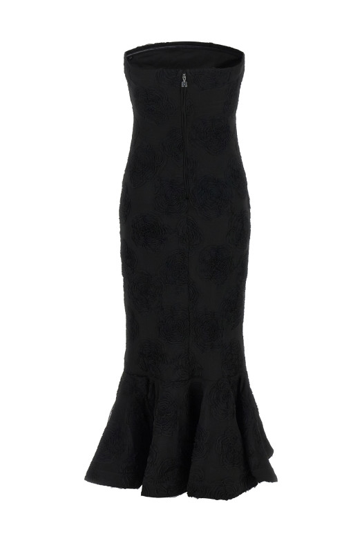 'Flower Mesh Flounce' dress Black