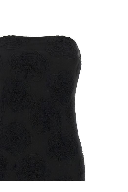 'Flower Mesh Flounce' dress Black