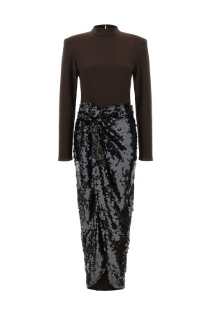 'Knotted Midi Dress' dress Brown